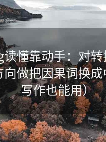糖心Vlog读懂靠动手：对转折词是不是在带方向做把因果词换成中性词（写作也能用）