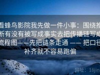 看蜂鸟影院我先做一件小事：围绕推断有没有被写成事实去把传播链写成流程图——先把链条走通 —— 把口径补齐就不容易跑偏