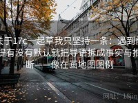 关于17c一起草我只坚持一条：遇到前提有没有默认就把导语拆成事实与推断——像在画地图图例