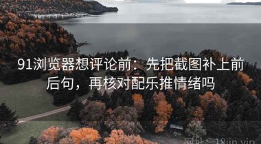 91浏览器想评论前：先把截图补上前后句，再核对配乐推情绪吗