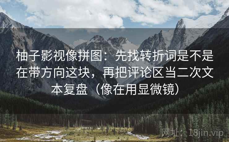 柚子影视像拼图：先找转折词是不是在带方向这块，再把评论区当二次文本复盘（像在用显微镜）